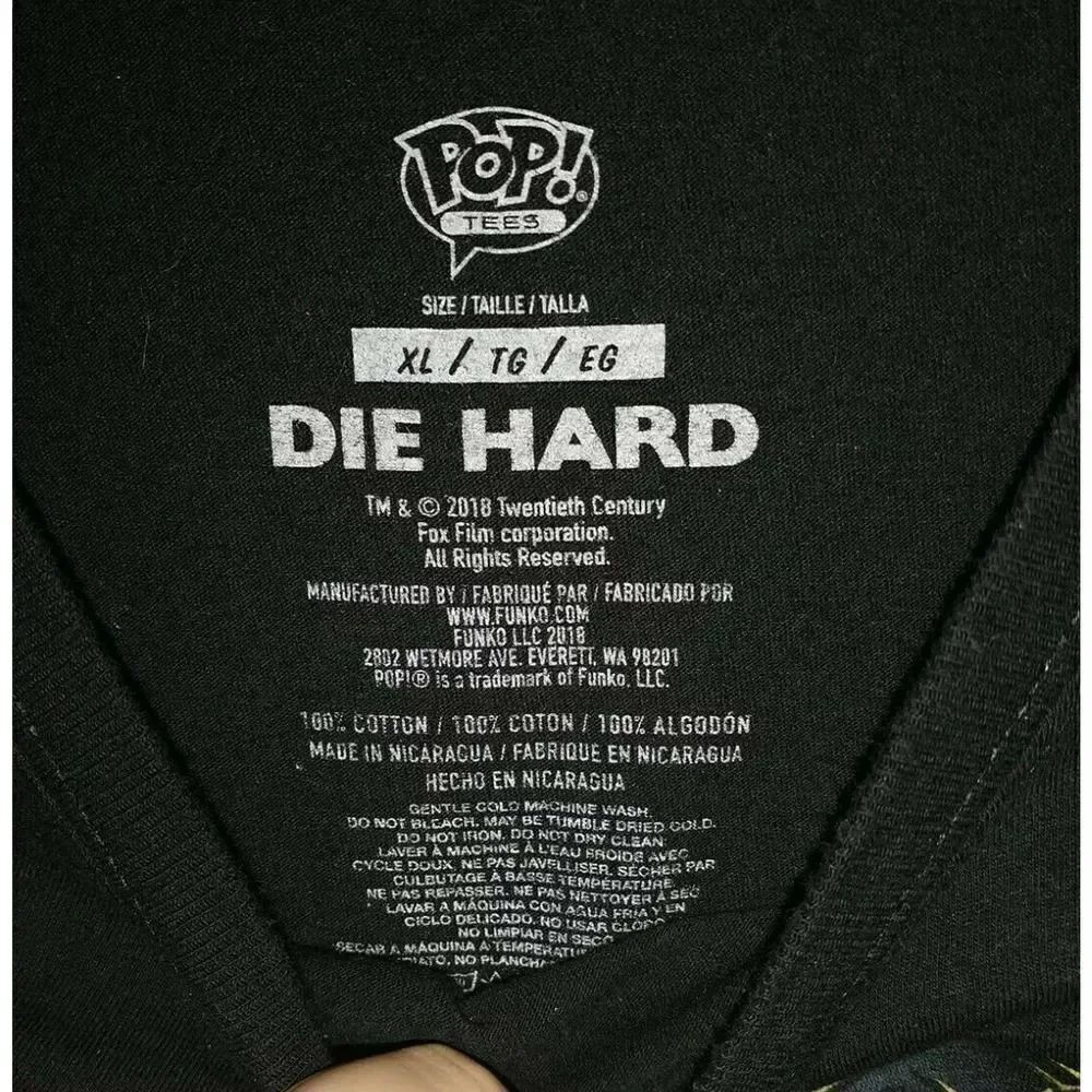 Pop Tees Die Hard T Shirt Size XL Black Short Slv - Picture 2 of 5